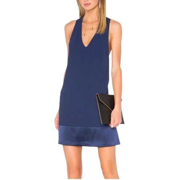 alice and olivia cobalt blue dress Ramy Brook Linda Wool Blend Sweater Midi Dress in Navy